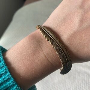 Alex & Ani Gold Feather Bracelet